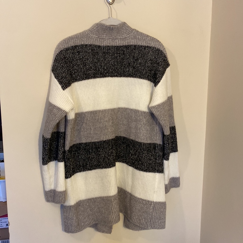 9 West Size Medium Striped Cardigan Sweater - Picture 4 of 5